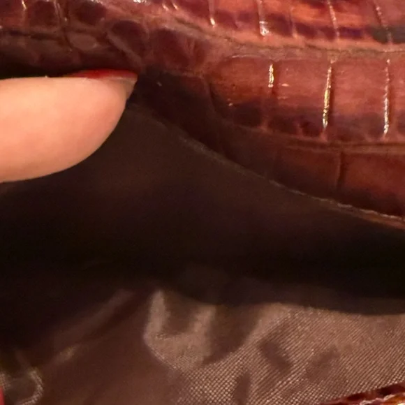 Brahmin Cordelia Pecan Melbourne Rich Brown Embossed Wallet - Picture 15 of 15